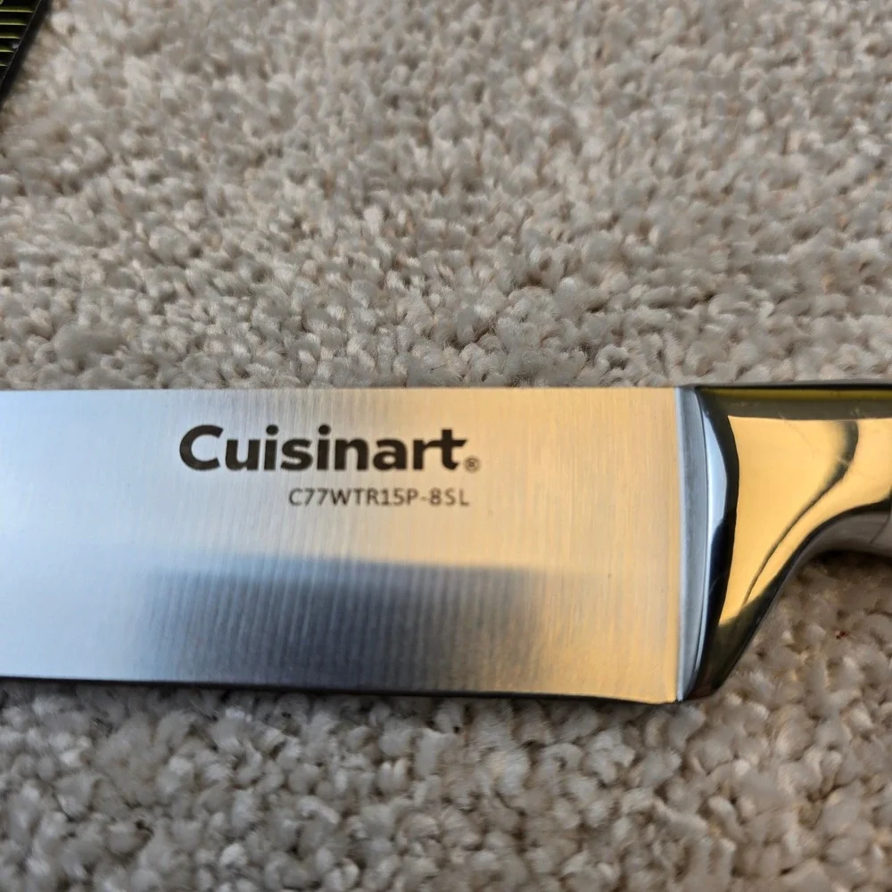 Cuisinart‎ Slicing Knife White Stainless Steel Triple Rivet C77WTR15P-8SL